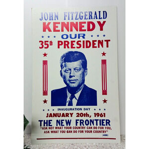 Vintage Poster Political - 1961 - John Fitzgerald Kennedy - Inauguration Day 35
